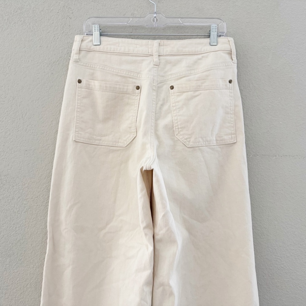 Maeve Jada Wide Leg Jeans Anthropologie 30 Cream Denim Casual Minimalist Classic - Picture 10 of 13